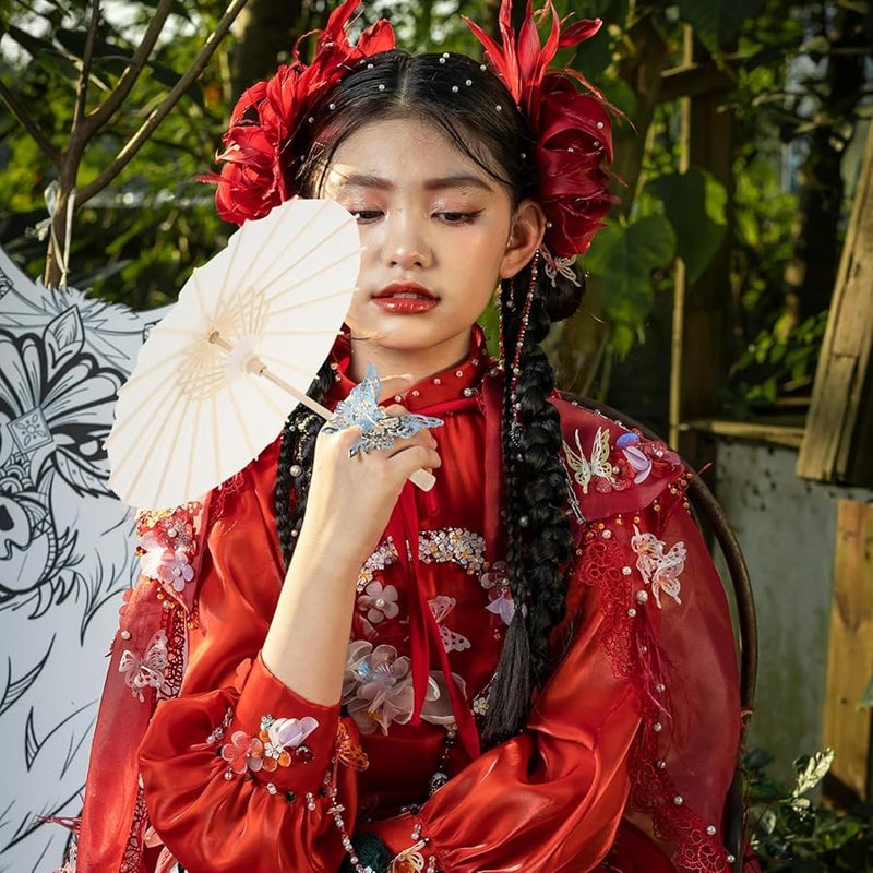 White DIY Paper Umbrella 2pcs Small Umbrella For Photography Prop Holiday Decor - Image 2